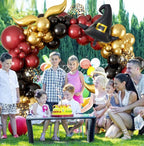 Balloon Garland Arch Kit – Burgundy Black Gold Balloons with Bonus DIY Hat and Wings for Baby Shower Anniversary Graduation Party Supplies