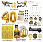 40th Birthday Decorations for Men, 40th Birthday Party Decorations for Him with Gold 40 Number Balloons,Cheers to 40 Years Banner for Men