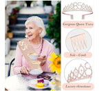 85th Birthday Decorations Gift for Her Women,85 year old Birthday Cake Topper, Birthday Queen Sash with Pearl Pin,Rhinestone Tiara Crown Set