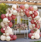 Dusty Pink Cream White Balloon Garland Double Stuffed Rose Pink Sand White Pearl Balloons Blush Beige Nude Balloon Arch Kit for Baby Shower