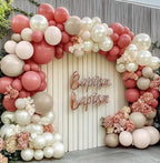 Dusty Pink Cream White Balloon Garland Double Stuffed Rose Pink Sand White Pearl Balloons Blush Beige Nude Balloon Arch Kit for Baby Shower
