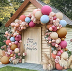 Dusty Pink Balloon Garland Boho Balloons Pastel Balloon Arch Kit Latex Thick 18/12/5in Blue Brown White Sand Balloon Set