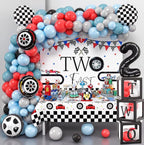 Two Fast Birthday Decorations Race Car Party Supplies for 2 Year Old Boy Racing Balloon Garland Arch Kit Backdrop 2nd Two Fast Birthday