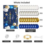 Navy Blue Birthday Confetti Balloons Kit Set 50 Pieces Photography Backdrop Banner Package for Boys Girls Men Women Birthday Party Decor