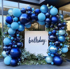 Navy Blue Balloon Garland Arch Kit Double Stuffed Royal Blue Balloons Different Sizes for Birthday Baby Shower Graduation Bridal Prom Party