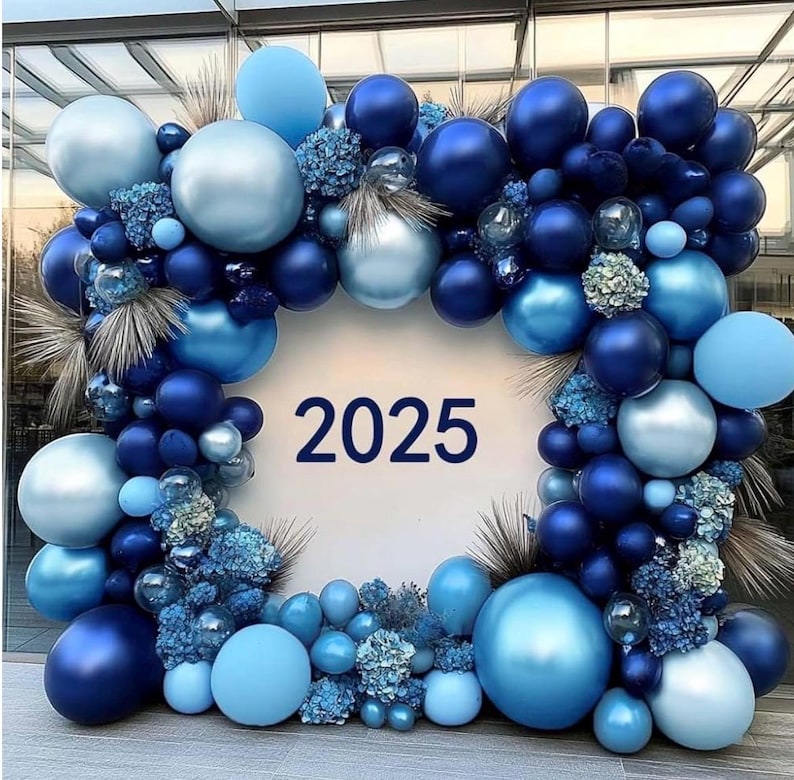 Navy Blue Balloon Garland Arch Kit Double Stuffed Royal Blue Balloons Different Sizes for Birthday Baby Shower Graduation Bridal Prom Party