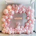 Pearl Pink Balloons Double Stuffed Light Pink Balloons Thick Latex Macaron Baby Pink Different Sizes 18/12/5in Pastel Pink Balloon Arch Kit