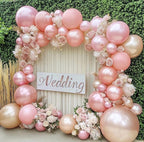 Pearl Pink Balloons Double Stuffed Light Pink Balloons Thick Latex Macaron Baby Pink Different Sizes 18/12/5in Pastel Pink Balloon Arch Kit