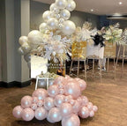 Pearl Pink Balloons Double Stuffed Light Pink Balloons Thick Latex Macaron Baby Pink Different Sizes 18/12/5in Pastel Pink Balloon Arch Kit
