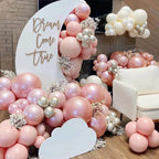 Pearl Pink Balloons Double Stuffed Light Pink Balloons Thick Latex Macaron Baby Pink Different Sizes 18/12/5in Pastel Pink Balloon Arch Kit