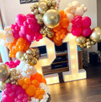 Pink and Orange Balloon Arch Kit, 161Pcs Hot Pink Orange Metallic Gold Latex Balloon Garland kit, 18 12 10 5 Inch Different Size Balloons