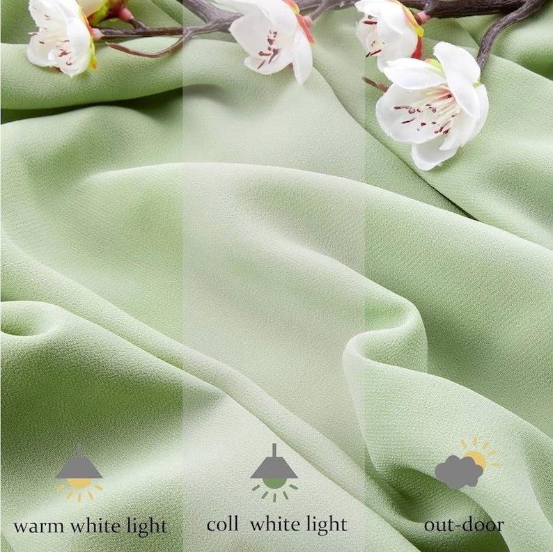 Wedding Arch Drape Sage Green Wedding Decor 3 Panels 6 Yards Chiffon Fabric Backdrop Curtain for Ceremony Party Ceiling