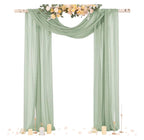 Wedding Arch Drape Sage Green Wedding Decor 3 Panels 6 Yards Chiffon Fabric Backdrop Curtain for Ceremony Party Ceiling