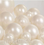 Pearl Balloon Arch Pearl White Sand Double Stuffed Balloons Arch With Pearl Stickers 5/10/12/18 Inch Bridal Shower Balloon Arch Pearl Ivory