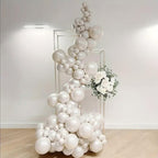 Pearl Balloon Arch Pearl White Sand Double Stuffed Balloons Arch With Pearl Stickers for Bridal Shower Balloon Arch Pearl Ivory for Wedding