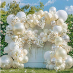 Pearl Balloon Garland Double Stuffed Pearl White Balloons Cream White Balloon Arch Kit Ivory Pearl Sand White Balloons for Wedding Bridal