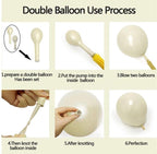 Pearl Balloon Garland Double Stuffed Pearl White Balloons Cream White Balloon Arch Kit Ivory Pearl Sand White Balloons for Wedding Bridal