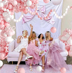 Pink Balloon Garland Arch Kit,Coquette Birthday Decorations 176Pcs Pink Bow Long Balloons Pink and White Balloons Different Size for Wedding