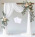 Wedding Arch Draping Fabric 2 Panels 28.7" x 20FT White Sheer Fabric Backdrop Arch Draping for Wedding Ceremony Birthday Party Bridal Shower
