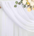 Wedding Arch Draping Fabric 2 Panels 28.7" x 20FT White Sheer Fabric Backdrop Arch Draping for Wedding Ceremony Birthday Party Bridal Shower