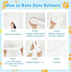 152pcs Paw Print Balloons Garland Arch Kit - Paw Themed Dog Bone Foil Balloons in Royal Blue, Yellow, Red for Baby Shower