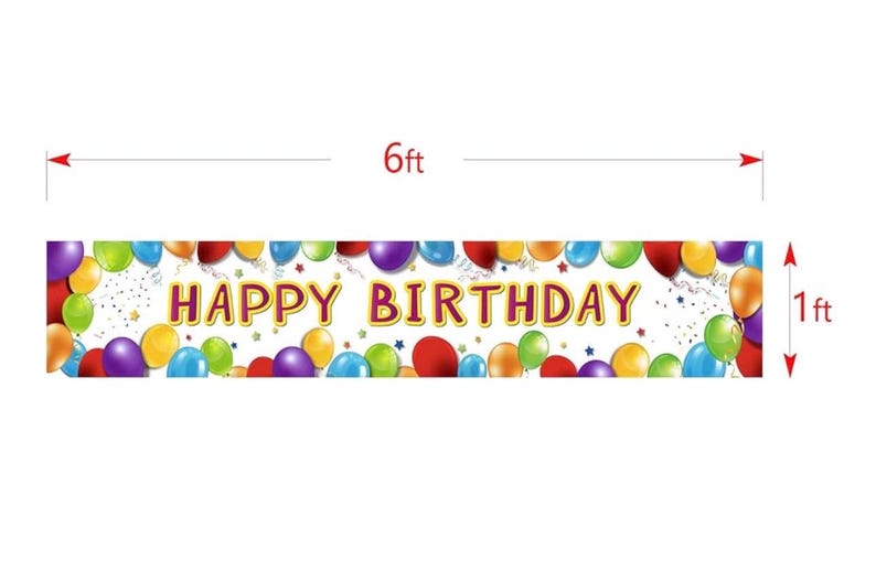 Birthday Banner Happy Birthday Sign Huge Balloon Banner Decorations Supplies Colorful Fence Outdoor Giant Sign Photo Prop Backdrop Outside