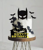 Superhero Bat Birthday Cake Topper Happy Birthday Cake Decorations for Hero Themed birthday Party Supplies Bat Birthday Decor