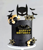 Superhero Bat Birthday Cake Topper Happy Birthday Cake Decorations for Hero Themed birthday Party Supplies Bat Birthday Decor