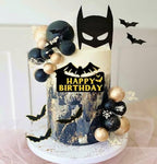 Superhero Bat Birthday Cake Topper Happy Birthday Cake Decorations for Hero Themed birthday Party Supplies Bat Birthday Decor