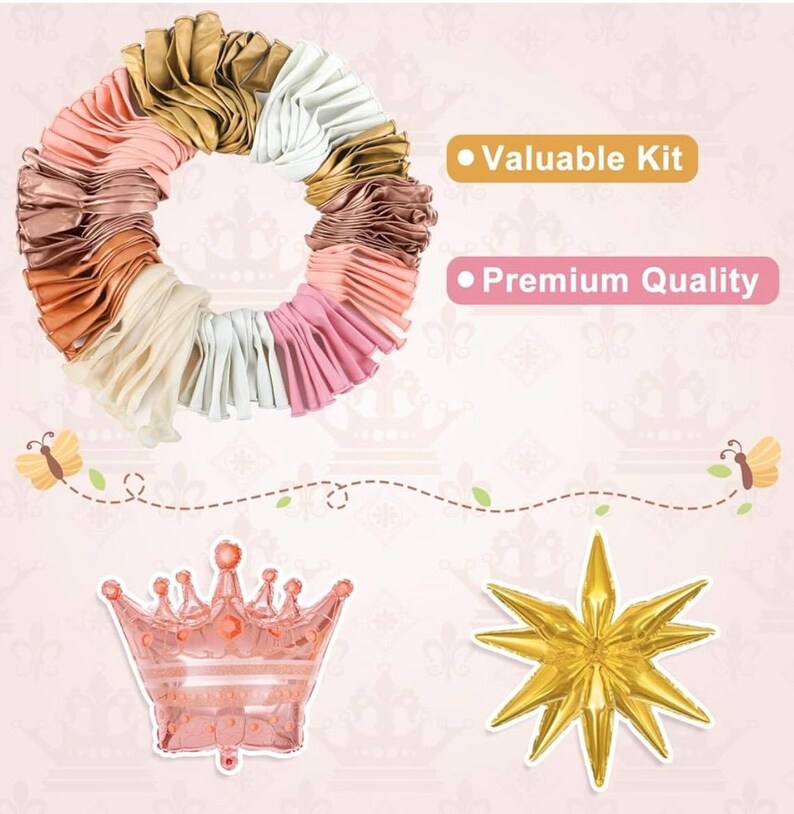 154Pcs Rose Gold Balloons Arch Garland Kit for Bachelorette, Birthday, Wedding, Bridal, Baby Shower, Valentines Day Party Decorations