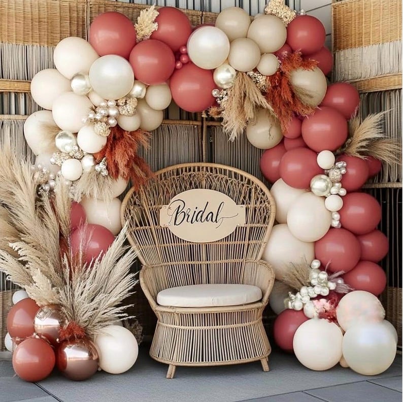 Dusty Pink Cream White Balloon Garland Double Stuffed Rose Pink Sand White Pearl Balloons Blush Beige Nude Balloon Arch Kit for Baby Shower