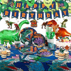 Dinosaur Birthday Party Supplies Kit For Boys, Dinosaur Party Decorations-20 Guest-Include Dino Plates Cups Napkins Banner Cutlery Balloon