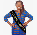 The Legend Has Retired Sash – Elegant Black and Gold Foil Legendary Sash for Both Women and Men & Gold Pin. Perfect for Retirement Parties