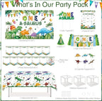 One a Saurus Birthday Decorations 105Pcs Dinosaur 1st Birthday Party Supplies for Boy Dinosaur Balloon Garland Balloon Box Backdrop , Banner