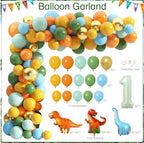 One a Saurus Birthday Decorations 105Pcs Dinosaur 1st Birthday Party Supplies for Boy Dinosaur Balloon Garland Balloon Box Backdrop , Banner