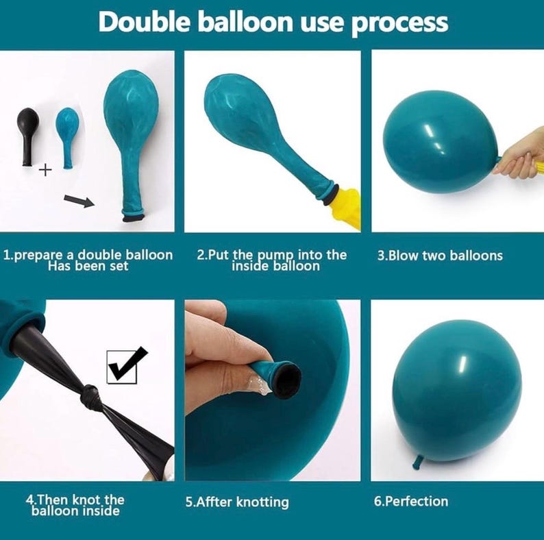 Teal Blue Gold Balloons - Double Stuffed Latex Dusty Fog Blue Balloon Arch Different Sizes Metallic Gold Balloon Garland For Graduation