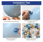 Dusty Blue Balloons Garland Kit, Fog Blue Royal Blue Pastel Blue Sand White Metallic Gold latex Balloons for Boy Baby Shower Bridal Shower