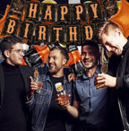 Whiskey Birthday Party Decorations for Men - Aged to Perfection Supplies including Birthday Banner, Cake Toppers,Foil Balloons,Paper Flowers