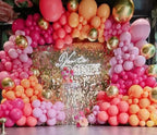Pink and Orange Balloon Arch Kit, 161Pcs Hot Pink Orange Metallic Gold Latex Balloon Garland kit, 18 12 10 5 Inch Different Size Balloons