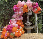 Pink and Orange Balloon Arch Kit, 161Pcs Hot Pink Orange Metallic Gold Latex Balloon Garland kit, 18 12 10 5 Inch Different Size Balloons