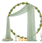 Wedding Arch Drape Sage Green Wedding Decor 3 Panels 6 Yards Chiffon Fabric Backdrop Curtain for Ceremony Party Ceiling