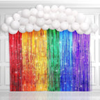 Rainbow Party Backdrop Balloon Garland Rainbow Cloud Birthday Photo Backdrops Props Booth Rainbow Balloon Arch Kit Fringe Curtains Birthday