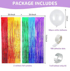 Rainbow Party Backdrop Balloon Garland Rainbow Cloud Birthday Photo Backdrops Props Booth Rainbow Balloon Arch Kit Fringe Curtains Birthday