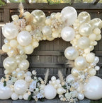 Pearl Balloon Garland Double Stuffed Pearl White Balloons Cream White Balloon Arch Kit Ivory Pearl Sand White Balloons for Wedding Bridal