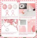 Pink Balloon Garland Arch Kit,Coquette Birthday Decorations 176Pcs Pink Bow Long Balloons Pink and White Balloons Different Size for Wedding