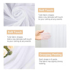 White Wedding Arch Drapes, Sheer White Backdrop Fabric 28.7 x 20FT, Elegant Wedding Arbor Curtain for Ceremony Reception Party Decor