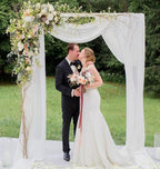 White Wedding Arch Drapes, Sheer White Backdrop Fabric 28.7 x 20FT, Elegant Wedding Arbor Curtain for Ceremony Reception Party Decor
