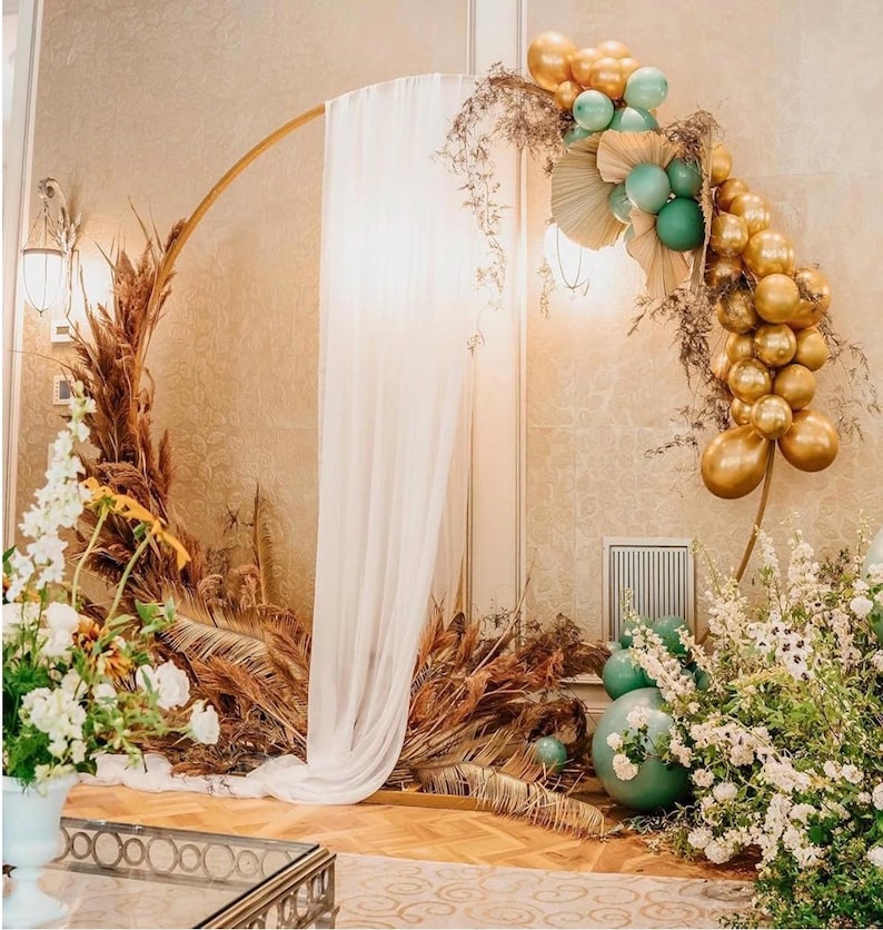 White Wedding Arch Drapes, Sheer White Backdrop Fabric 28.7 x 20FT, Elegant Wedding Arbor Curtain for Ceremony Reception Party Decor