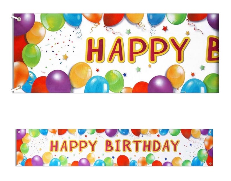 Birthday Banner Happy Birthday Sign Huge Balloon Banner Decorations Supplies Colorful Fence Outdoor Giant Sign Photo Prop Backdrop Outside
