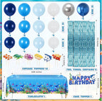Under the Sea Party Decorations 98Pcs, Ocean Theme Birthday Party Supplies, Backdrop  Garlands Ocean Animals Balloons for Pool Beach Party